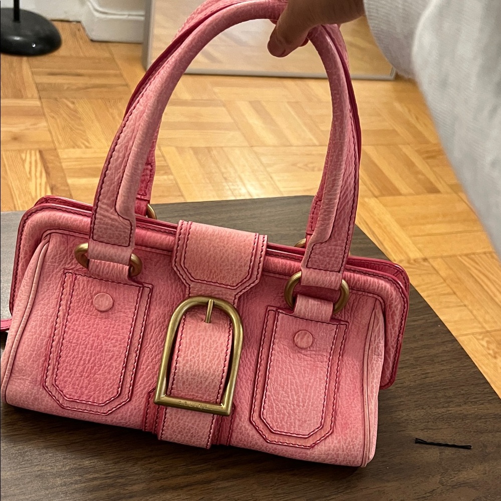 Celine Pink Leather Women's Bag, Pebble Leather Ella Doctor Bag
